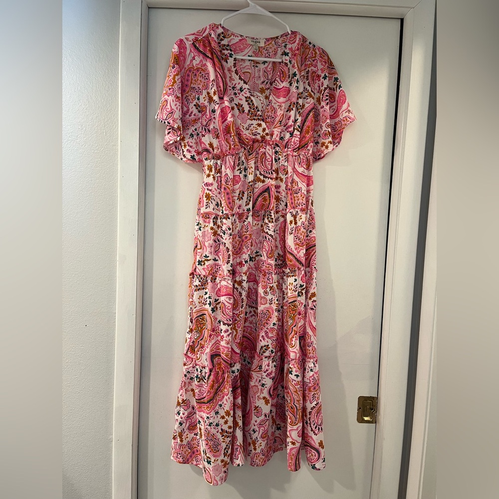 Pink Paisley print dress